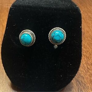 925 Turquoise and Silver Stud Earrings